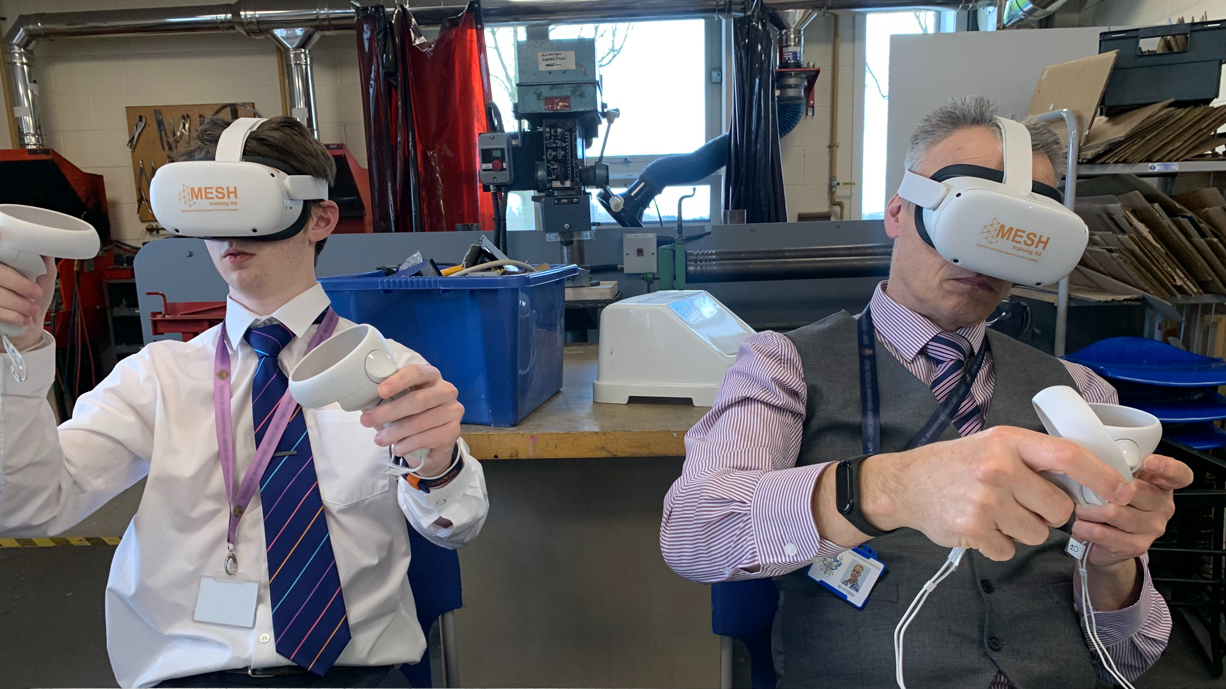 Students learning VR design in classroom